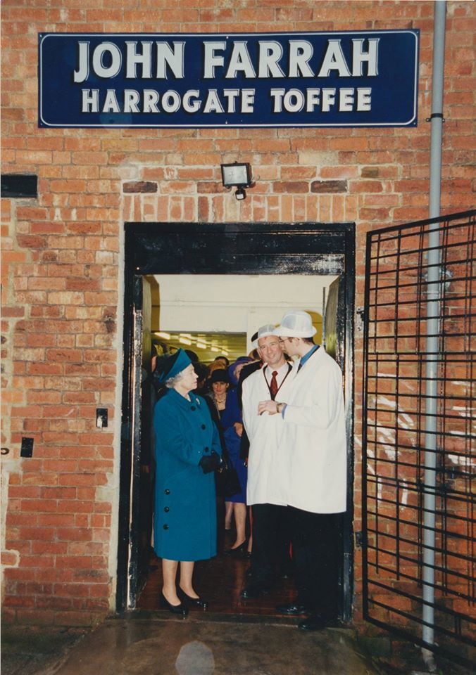 when the queen visited Farrah's toffee Harrogate in 1998