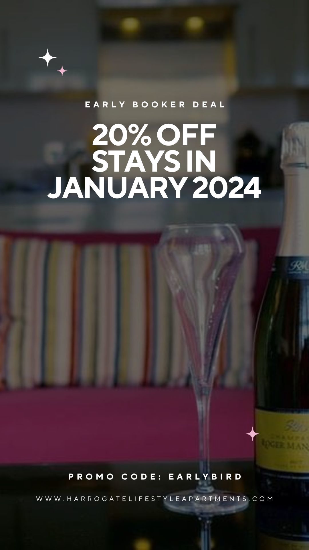 20% off stays in January 2024 promo code harrogate lifestyle apartments
