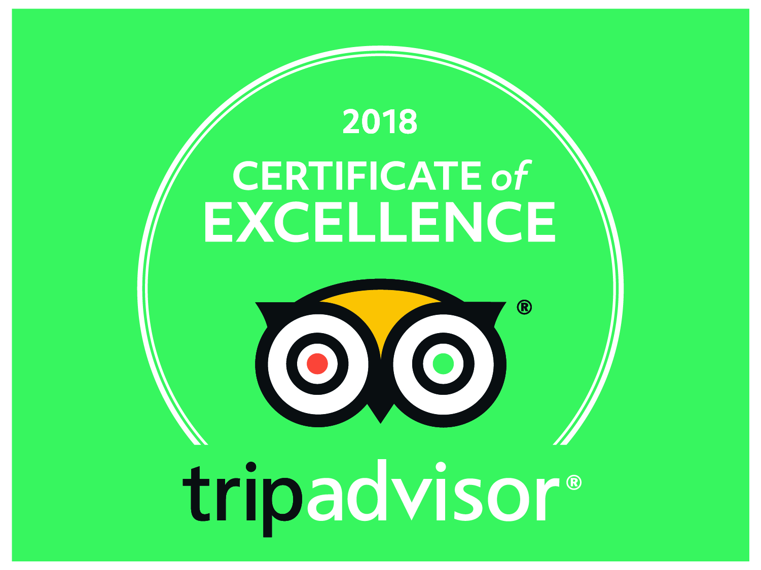 2018 certificate of excellence