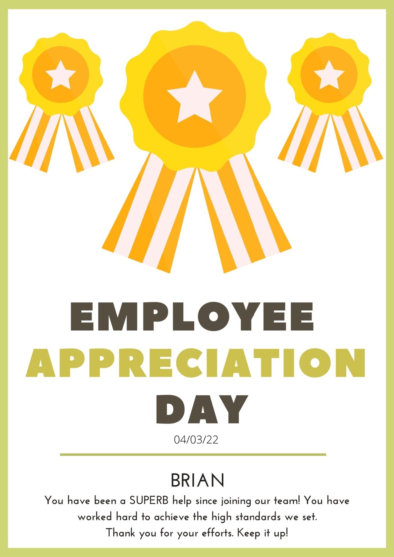 Employee appreciation day 4th March 2022 CERTIFICATE BRIAN